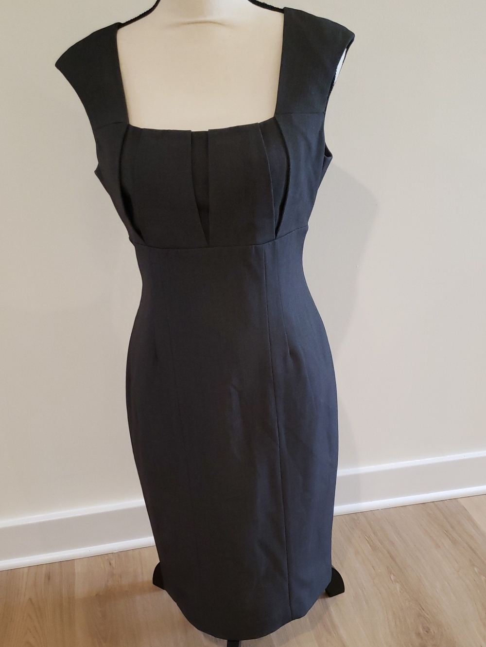 Calvin Klein Black Classic Sleeveless Sheath Dress Square Neck